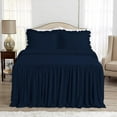 thumbnail image 2 of DNG Creations 4-Piece Long Ruffle Sheet Set 12-Inch Deep Pocket (Solid Navy Blue - Full), 2 of 7
