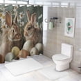 thumbnail image 7 of JEUXUS Durable and Washable Modern Bunny Easter Eggs Rabbit Shower Curtain Multiple Sizes White, 7 of 7