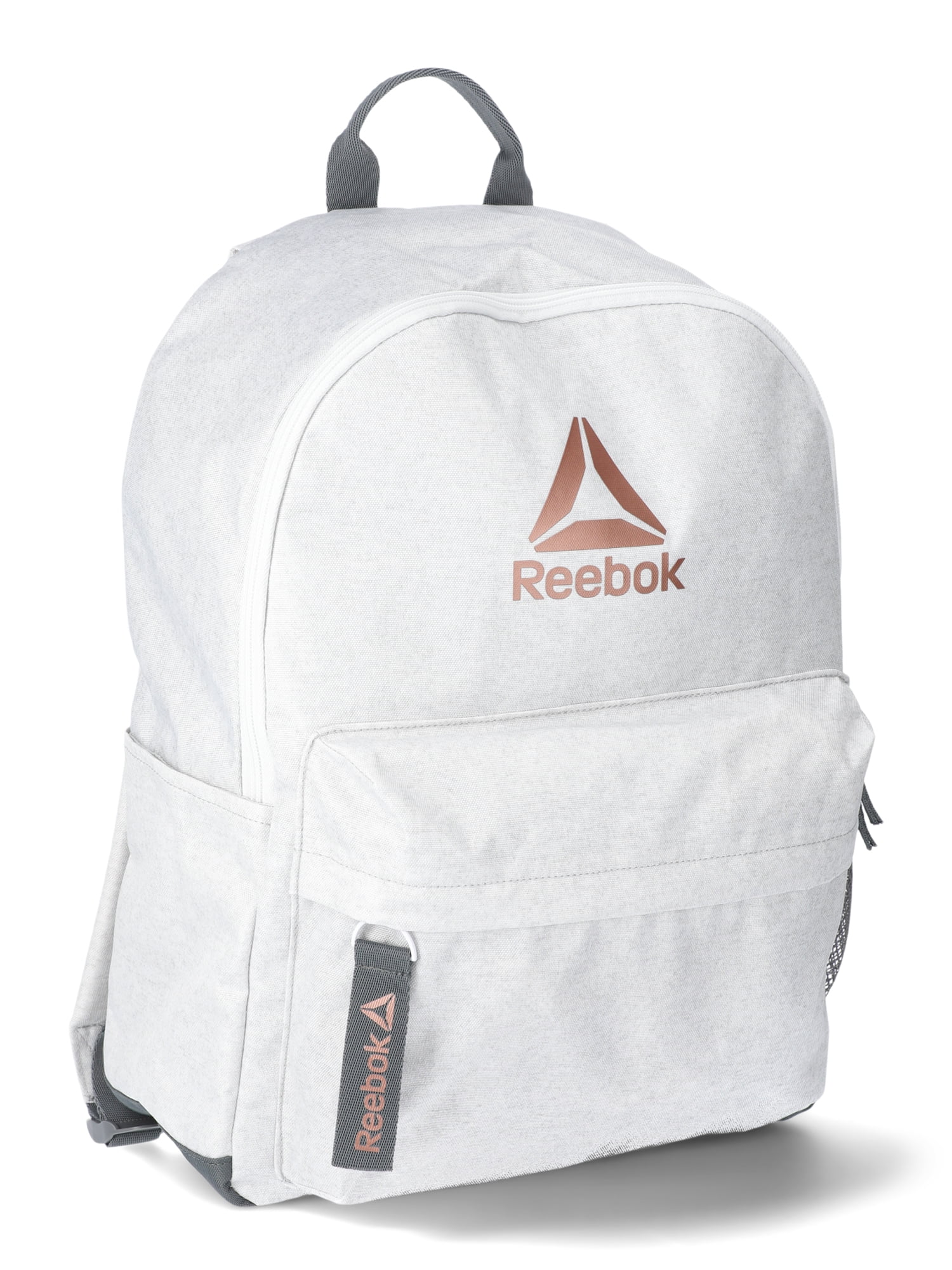 Reebok Women's Beau Backpack with 12.5” Laptop Sleeve, White/Heather Gray