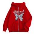 thumbnail image 4 of Bibifish Womens Full Zip Hoodies With Butterfly Print Zip Up Hoodies With Pockets Relaxed Fit Casual Spring Outdoor Strolls Daily Stylish Warm Wear, 4 of 4