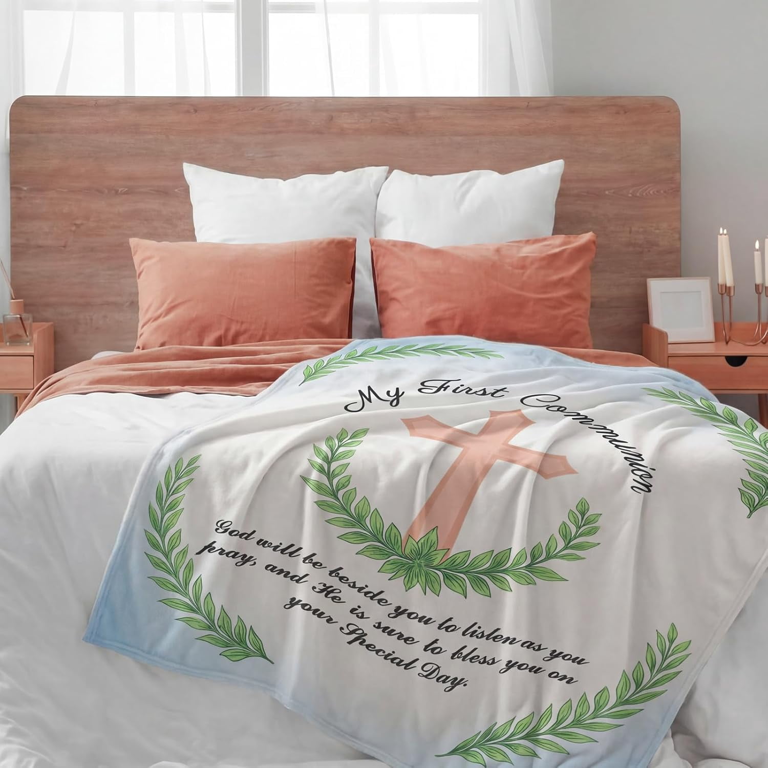 First Communion Gifts Blanket Baptism Gifts My First Communions Throw Blanket Christian Inspirational 1st Communion Gift for Women Men Christening Catholic Birthday Present