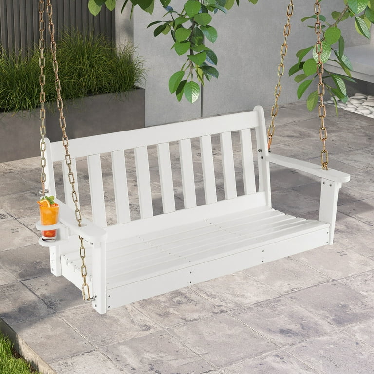 Gymax 54'' HDPE Outdoor Patio Porch Swing Chair for Adults