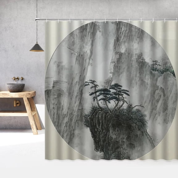 Chinese Style landscape Shower Curtain 3d Bath Curtains Waterproof With Bathroom Shower Curtain Polyester Washable Cloth