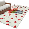 thumbnail image 2 of Red Tulip Flowers Area Rug 4'x6', Spring Floral Vintage Drum Country Blue Washable Non-Slip Rugs, Low Pile Large Carpet for Living Room Bedroom Dining Room Kitchen Office Indoor Mat, 2 of 9