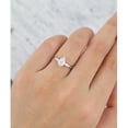thumbnail image 5 of Silvago Jewel 0.75 Ct Lab Created Pear Cut Diamond Engagement Ring -14K White Gold Over Cluster Rings - Bridal Set Engagement Wedding Rings for Women's - 7th Year Anniversary Gifts for Mother, 5 of 9