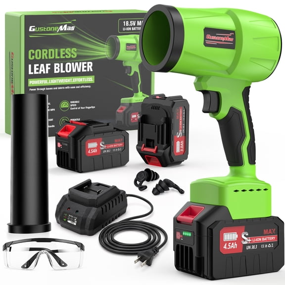 Rechargeable Cordless Leaf Blower, with 2 Batteries and Fast Charger, Adjustable Speed, Lightweight, Portable for Patio Cleaning, Lawn Care, Yard, Leaves, dust