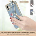 thumbnail image 4 of for iPhone 12 Case, Cute Heart Design Wristband Lanyard Cross Body Strap Electroplated Camera Protection Shockproof Protective Case Women Girls for iPhone 12 6.1"-Grey, 4 of 16