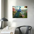 thumbnail image 3 of COMIO Peacock Canvas Wall Art for Home Office Decor - Colorful Peacock Gazing Paintings Print On Canvas HD Giclee Artwork Ready to Hang, 3 of 4