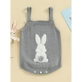 thumbnail image 2 of Suealasg Baby Boys Girl Easter Clothes Infant Knitting Romper Bodysuit Jumpsuit Sleeveless Crew Neck Bunny Print Sweater Romper Newborn Spring Playsuit 0-18 Months, 2 of 9