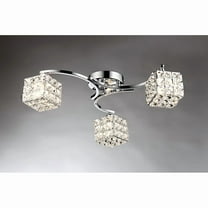 Warehouse of Tiffany Liel 3-light Glass 22-inch Chrome Ceiling Lamp