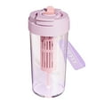 thumbnail image 1 of Z-294 Purple Portable Plastic Cup Tea Water Separation Double Lid For Hot Cold Drinks Leak Proof Design High Quality Durable Material Summer Use #5iV5s, 1 of 6