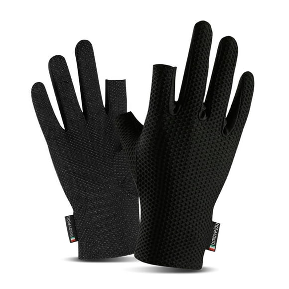 Golovejoy CoolGrip Fishing Gloves with Open Finger Design for Enhanced Flexibility and Sun Protection, Non-Slip Silicone Palm, Available in Multiple Colors (Black, Green, Blue, Orange, Pink)