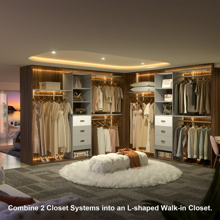 Homieasy 96 Inches Closet System, 8FT Walk In Closet Organizer