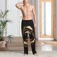 thumbnail image 2 of Balery Golden Lips Modern Sculpture Pantalones de pijama para hombre, pijama ultraligero, pantalón de descanso-Medium, 2 of 6