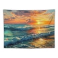 thumbnail image 5 of PRATYUS Beach Tapestry Wall Hanging, Ocean Sunset Sea Beach Wave Landscape Scenery Nature Wall Decorations Bohemian Home Decor for Bedroom, Dorm, College, Living Room, Painting, 5 of 6