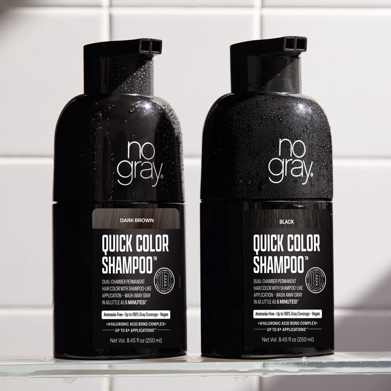 No Gray Quick Permanent Hair Color Shampoo, Black, 8.45 fl. oz