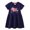 Dark Blue, variant on Kiijoy Toddler Girls Cartoon Dinosaur Print Knit Dress Short Sleeve Casual Play Dress