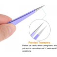 thumbnail image 4 of uxcell Non-Magnetic Straight Tip Tweezer Anti-Static Stainless Steel Precision Tweezer for Eyelash Extensions Volume Purple 4Pcs, 4 of 5