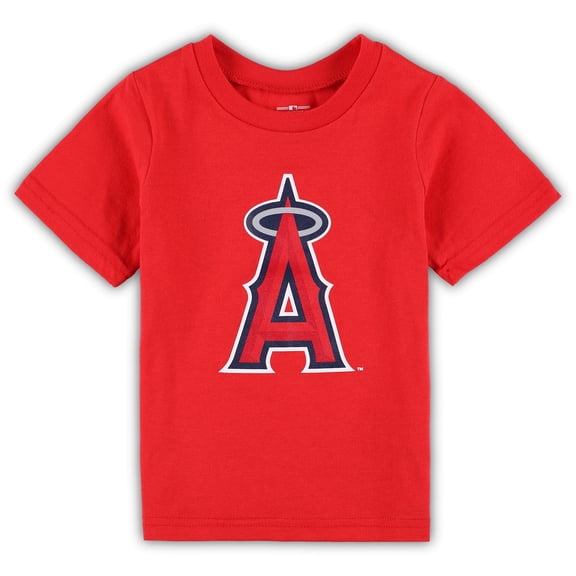 Toddler Red Los Angeles Angels Team Crew Primary Logo T-Shirt