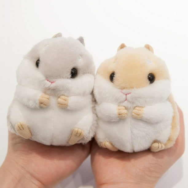 Lindo llavero de peluche con forma de hámster, llavero con forma de animal de peluche, colgante para bolso