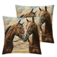 thumbnail image 2 of Nawypu Couple Horse Throw Pillow Covers  Cozy Soft Pillowcase Square Cushion Case for Home Sofa Bedroom Car Decoration 2pcs, 2 of 6