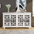 thumbnail image 2 of Storage Cabinet Console Table Wood Storage Chest with Adjustable Height Shelves and Metal Handles, 4 Doors Buffet Cabinet, 2 of 8