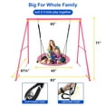 thumbnail image 2 of 440lbs Swing Set-43" Saucer Tree Swing&71" High A Frame Swing Stand Heavy Duty,All Weather Resistance,Durable&Sturdy Textiline &Powder-Coated Tubes,Suit Kids Backyard Outdoor, 2 of 7