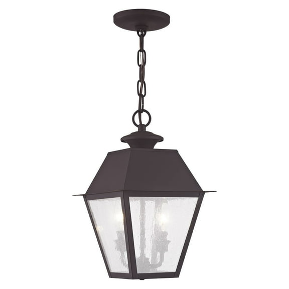 Livex Lighting Mansfield 2 Light Outdoor Chain Hang in Bronze