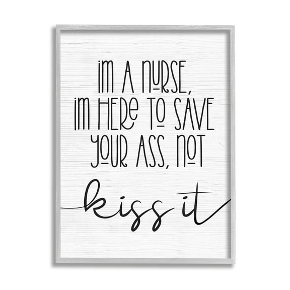Stupell Industries Nurse Here to Save It Funny Sassy Phrase Graphic Art Gray Framed Art Print Wall Art, 16x20, by Daphne Polselli