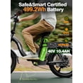 thumbnail image 6 of ESKUTE D200 Electric Bike for Adults 750W Peak Motor 19.8 Mph, Folding 20x3 Inch Fat Tire E‑Bike, 48V 10.4Ah Up to 55 Miles, with 7‑Speed Step‑Through Cargo Fold E Bicycle, NFC Unlock Gray, UL2849, 6 of 8