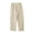 Beige, variant on MexChoioe Mens Loose Cropped Pants Elastic Waist Multi Pockets Solid Color Breathable Daily Trousers