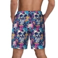 thumbnail image 2 of Lsque Mens Swim Trunks cool Skull colorful Pattern - Bathing Suit Compression Liner - Beach Swim Shorts Swimwear - (S-3XL) - Stretch Quick Dry -Small, 2 of 9
