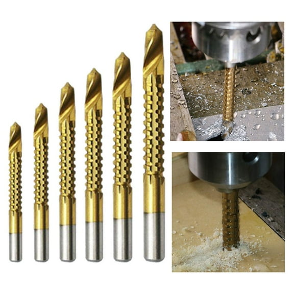 6Pcs 3-8Mm Slot Drill High Speed Steel Plated Saw Drill Woodworking Drill Bit Smile Home