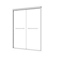 thumbnail image 3 of 56-60" x 72" Double Sliding Shower Door, 1/4" (6mm) Tempered Glass with Aluminum Frame, Stainless Steel Handles, Matte Black Finish, 3 of 7