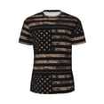 thumbnail image 5 of Wukai American Flag with Desert Camouflage Print Men's Short-Sleeved Mesh T-Shirt,Quick-Dry Short Sleeve Workout T-Shirt-X-Small, 5 of 8