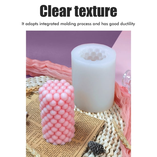 Molde de vela de burbujas, molde de silicona, moldes de velas de forma redonda, molde de vela de silicona de burbujas 3D, molde de vela de escayola de columna