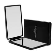 Impressions Vanity Slayssentials Bifold Compact Mirror with 1x and 2x Magnifying Glass, Portable Makeup Mirror (Black)