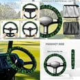 thumbnail image 4 of Jeiento Golf Cart Seat Cover 4 Set with Steering Wheel Cover and Golf Cart Flags St Patrick's Day Clover 2 PCS Small Flag for Golf Cart Universal Seat Blanket Steering Wheel Wrap Cover, 4 of 5