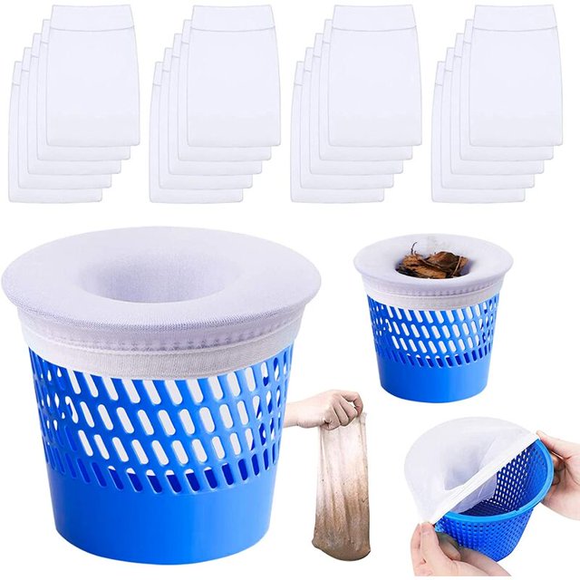 Calcetines de skimmer de piscina de 20 piezas, calcetines de skimmer de piscina para cesta, filtro de skimmer de piscina de nailon para partículas de limpieza, hojas, escoria, cabello