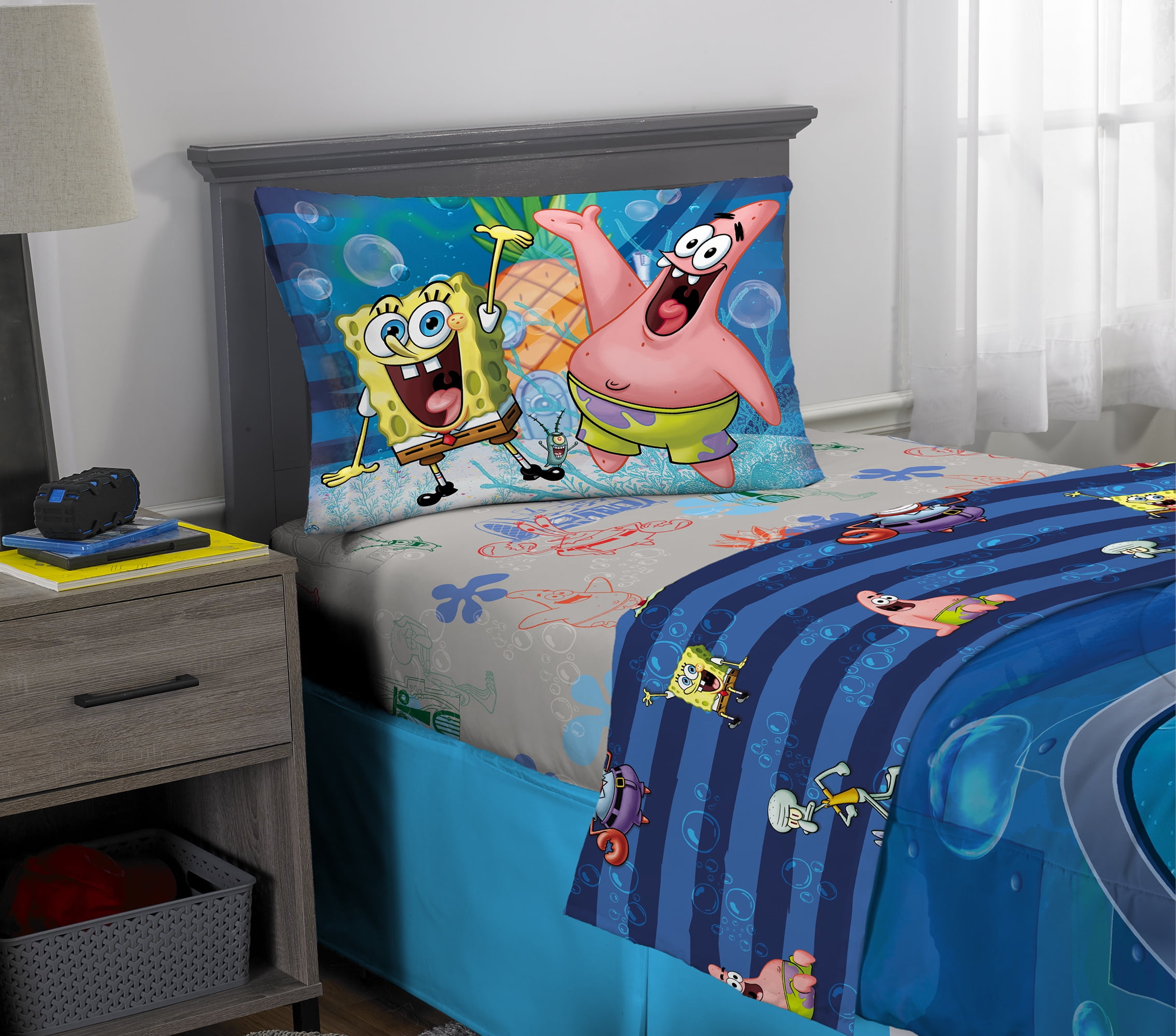 SpongeBob SquarePants 2-Piece Comforter and Sham Set, Kids ...
