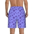 thumbnail image 3 of KLL Purple Snowflake Elegance Men's Casual Summer Beach Shorts Hawaiian Shorts with Pockets-Medium, 3 of 5