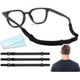thumbnail image 1 of Sangle de Lunettes - 3 Pcs Sangle de Lunettes Réglable et 2 Pcs Ensemble de Combinaison de Tissus pour Lunettes - Convient aux Sangles de Lunettes pour Hommes et Femmes, Lunettes pour Enfants, 1 of 5