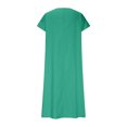 thumbnail image 5 of Meichang Linen Dresses for Women 2025 Casual Flowy V Neck Short Sleeve Maxi Dress Lightweight Summer Beach Vacation Clothes, 5 of 6