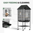 thumbnail image 6 of UBesGoo Large Parrot Cage, 51in Wrought Iron Construction with Rolling Stand & Storage Shelf, 6 of 9