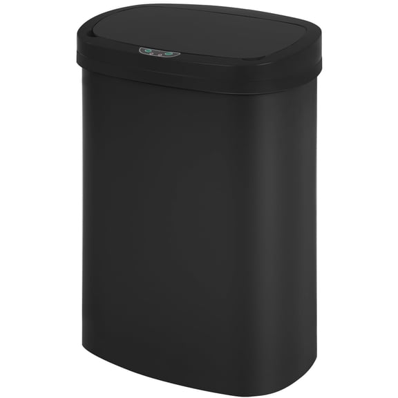 FDW 13 Gallon Automatic Touchless Kitchen Trash Can, Stainless Steel Waste Bin with Lid for Home Office，Black