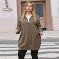 thumbnail image 5 of Titcea Zip Up Hoodie Women, Lightweight Jacket Drawstring Long Hoodies with Pockets Solid Color Warm Comfy Casual Winter Coat, 5 of 8