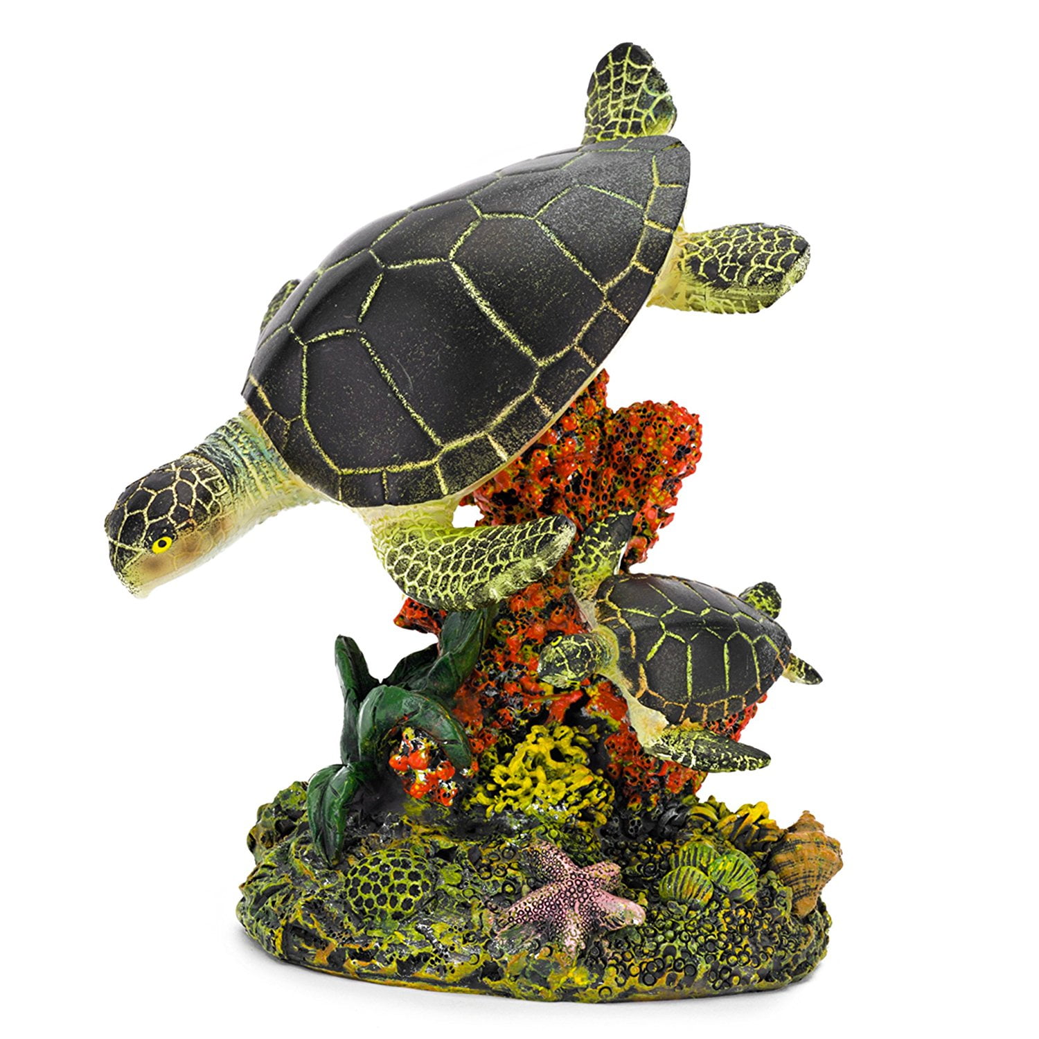 Swimming Sea Turtle Aquarium Decor, Medium, The Medium Swimming Sea