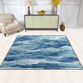thumbnail image 2 of Yayeee Area Rugs for Living Room 5.2'x4' Non Slip Washable Bedroom Floor Carpet, Blue Watercolor Ocean Waves, 2 of 5