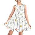 thumbnail image 2 of TGSLY Girls Summer Princess Dresses Cute Flower Printed Sleeveless Suspender Flared Skater Dress Loose Flowy Swing Beach Vacation Sundress with Pockets Multicolor#31 7 Years, 2 of 9