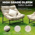 thumbnail image 3 of Large Papasan Patio Scoop Chair Set of 2, Premium Olefin Thick Cushion, 3 of 10